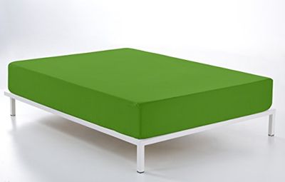 Bajera ajustable color verde - Cama de 160 (alto 28 cm) - 50% algodón / 50% poliéster - 144 hilos