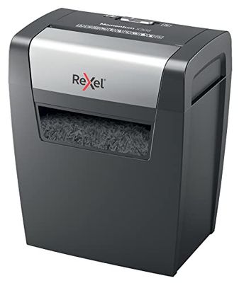 Rexel Momentum X308 Destructeur Coupe Croisée, Jusqu'à 9-8 feuilles (70-80 g/m²), Corbeille 15L, Noir, 2104570EU