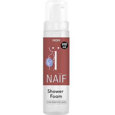 Naïf Mousse de Douche Nourrissante - Soin Doux pendant la Grossesse et après - Nettoie et détend en douceur - Gel Douche Femme - Sans Microplastiques et Testé Dermatologiquement - 200 ml