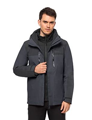 Jack Wolfskin Jasper 3-in-1 herenjack, Ebony, S