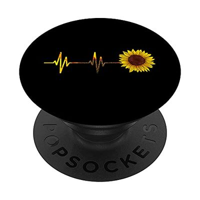 PopSockets Fiorista Battito Cardiaco Hippie Fiore Bocciolo Da Girasole PopGrip: Impugnatura per Telefoni Cellulari e Tablet Intercambiabile