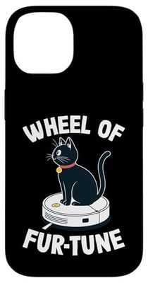 Wheel Of Fur-Tune Cat On Robot Vacuum Cleaner Cat Case for iPhone 14