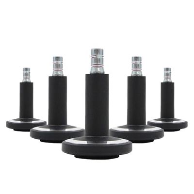 hjh OFFICE 619041 Piedini per sedie da ufficio STATO-M, perno 11mm Nero/Cromo Piedini per pavimenti duri con rivestimento in feltro