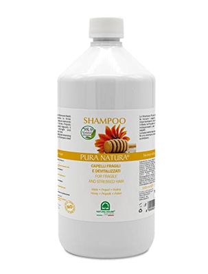 PuraNatura Shampoo - Shampooing Cheveux Fragires et Dévitalisés Nutrissant Avec Miel, Propoli et Pollen, 1000 ml