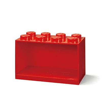 Room Copenhagen Mensola mattoncini Lego 8 manopole, Rosso, 31.8 x 21.1 x 15.9 cm
