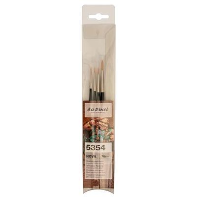 Da Vinci Nova Set de pinceaux synthétiques pour Tablette et Peinture Miniature, Vert, kurzstielig