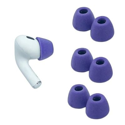 Comply Gommini in schiuma per auricolari Apple AirPods Pro Generation 1 e 2, medi, lilla viola, 3 paia, massimo comfort, vestibilità irremovibile, punte di ricambio per auricolari in memory foam