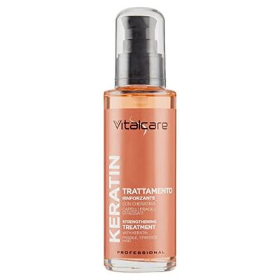 Vitalcare | Keratin - Traitement de renforcement des cheveux cassants et stressés, avec de la kératine, aide à reconstruire la fibre capillaire, pour des cheveux plus forts et résistants, 100 ml