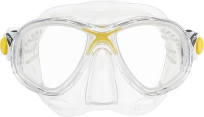 Cressi Marea Jr, Maschera Subacquea a Due Vetri Separati Unisex Bambini, Trasparente/Giallo, Taglia unica
