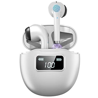 PIPRE Earbuds Air 5P, cuffie stereo di qualità superiore, cuffie in-ear, display a LED, wireless per iPhone e Android