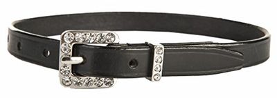 HKM 551380 sporenriem van leer met kristallen sluiting, 1 paar, M