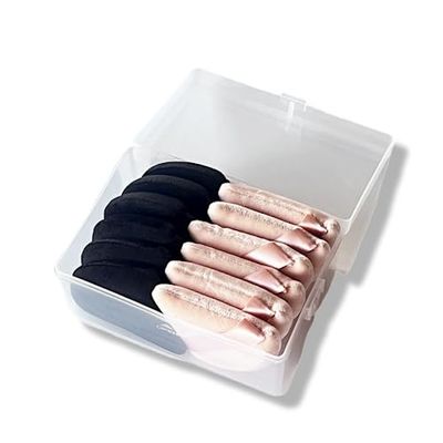 Angelkiss 62RF Powder Puff 12 Pieces Black Skin, Acrylic, Mixed Colour