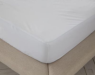 Fitted Sheet White 100% Cotton Bed 150 cm (150 x 190 cm)
