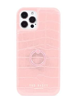 Ted Baker CATTIE fingerögla bakre skal för iPhone 12 Pro/iPhone 12 (2020) 6,1 tum - Croc rosa