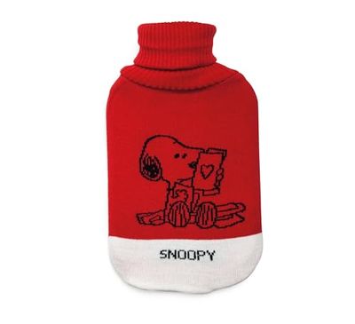 Excelsa Lucy Peanuts Synthetic Hot Water Bottle Cover, Peanuts Design, Red, 35 x 19 x 3.5 cm
