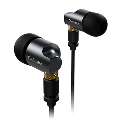 Technics Premium in-ear Monitors IEM, High-Fidelity trådbundna in-ear hörlurar med innovativ 10 mm drivrutin för ultralåg distorsion – EAH-TZ700, svart/guld