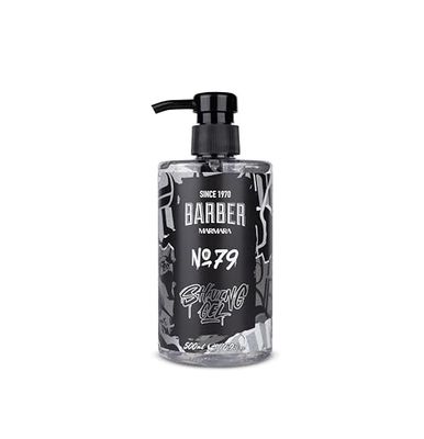 BARBER MARMARA Gel de afeitado para hombre No.79 – Gel de afeitado transparente para hombre, 500 ml, para un afeitado preciso de los contornos de la barba, deslizamiento óptimo, enfría la piel