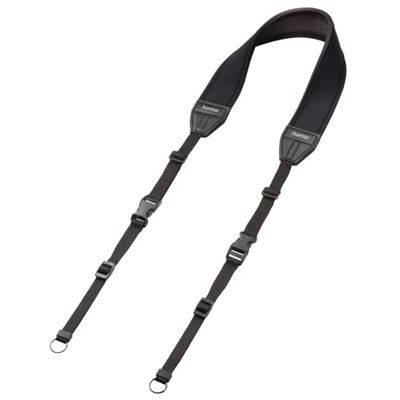 Hama 2in1 130" Neoprene Straight Camera Strap Black
