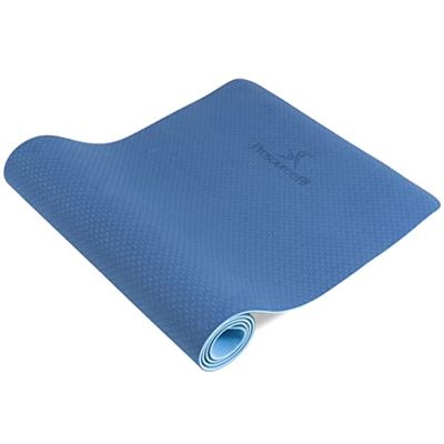 Prosource Fit Natura TPE yogamat 1/4" (6mm) dik, 72" lang, omkeerbaar met hoge dichtheid kussen & antislip textuur, milieuvriendelijk & hygiënisch, blauw/Aqua