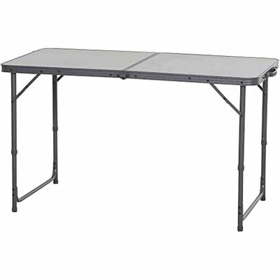 Siena Garden Mesa de Camping, Acero aleado, Gris, L: 120 cm x B: 60 cm x H: 55,5 cm