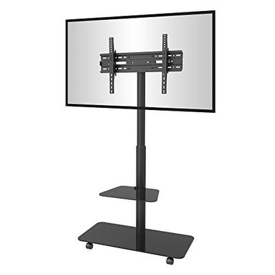 conecto® CC50589 - Supporto per TV LCD al plasma mobile con ruote, regolabile in altezza, orientabile da 32 a 65 pollici (81-165 cm) max. VESA 600 x 400 mm, nero