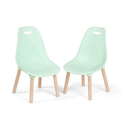 B. Toys by Battat Lot de Deux chaises Tendances avec Pieds en Bois Naturel – pour Enfants de 3 Ans et Plus, Plastique, Menthe, 37 cm x 41,6 cm x 66 cm