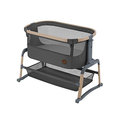 Maxi-Cosi Iora Air Cuna Colecho Bebe, Malla Integral, 0 - 6 meses (9 kg), Modo Mecedora, 4 Posiciones de Inclinación y 5 de Altura, Fácil Deslizamiento, Fácil Transporte, 2 Ruedas, Beyond Graphite