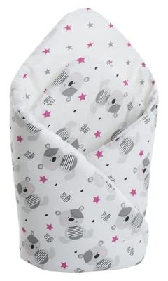 Medi Partners Saco de Dormir recién Nacido 100% Algodón 75x75cm Todo el año Croissant para niños Multifuncional Antialérgico (Peluche Rosa)