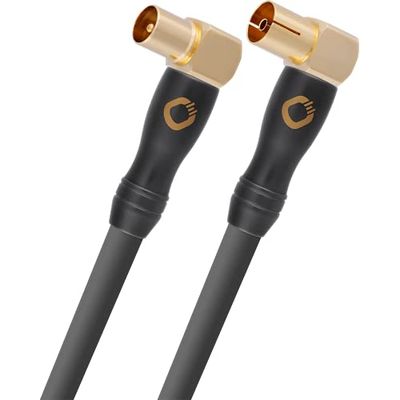Oehlbach Transmission Shift HD-antennekabel schuin 90 graden (Made in Germany - 4K UltraHD coaxkabel voor tv, radio, kabel-tv, HDTV, 4-voudige afscherming) - 12 m antraciet