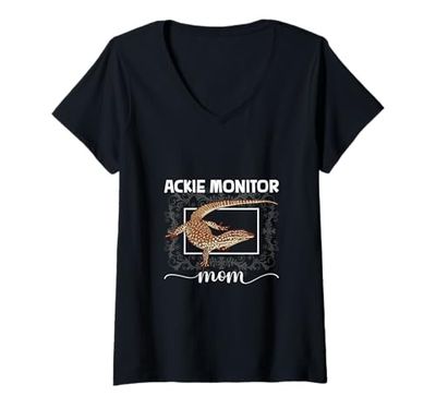 Mujer Mamá waran de cola espinosa Camiseta Cuello V