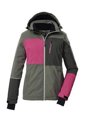 killtec Donna Giacca da sci/giacca funzionale con cappuccio e paraneve KSW 437 WMN SKI JCKT, moos, 44, 43157-000