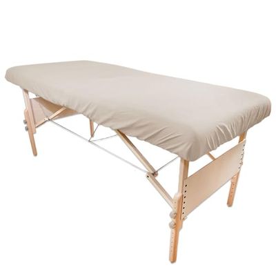 Kroppslinne poly/bomull anpassat massagelakan, naturligt, 33 tum bred x 73 tum lång x 7 tum tjock