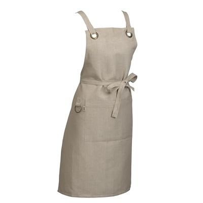 kela Puro 12810 Apron 85 cm x 70 cm 55% Cotton 45% Linen Natural Front Pocket Thick Texture 220 gsm Washable at 40 °C