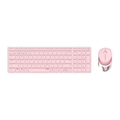 Rapoo 9750M clavier Souris incluse RF sans fil + Bluetooth QWERTZ Allemand Rose