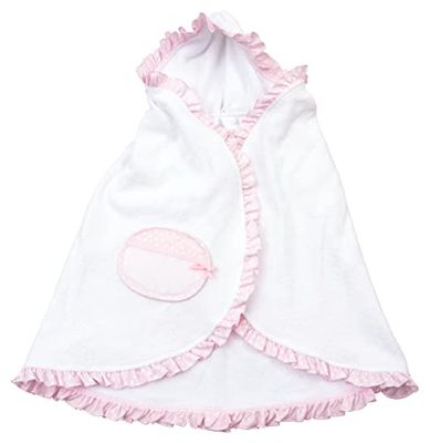 Filet – Cape en éponge Souple pour Envelopper Les bébés/Enfants en Tissu éponge 100% Coton – Blanc, Rose