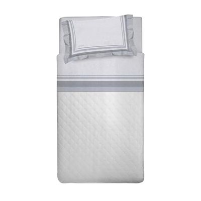 PENSIERI DELICATI Set med 1 mellanstor säng, flanell 100% varm och mjuk bomull, set med lakan 120 x 200 cm, inkluderar underlakan, över och 1 örngott, tillverkat i Italien, 30101 Dublin grå