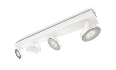 Philips LED Clockwork, Lampadario a Faretti, Orientabili, 4 Punti Luce, Led Intergato, 4x4.5W, Bianco