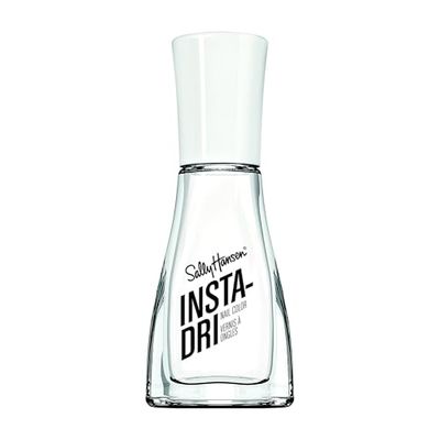 Sally Hansen Insta-Dri Nail Polish, White On Time, 60 Seconds Quick Drying, Long Lasting, Streak Free, Shiny Finish, 3-in-1 Formula, Built in Base and Top Coat, 9.17ml