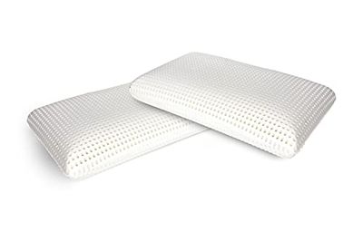 Talamo Italia - Talamo Italia Lot de 2 oreillers pour lit, 100% Made in Italy, Oreiller ergonomique "savon" en mousse à mémoire de forme perforée, hypoallergénique et respirant, 70x40xh16 cm