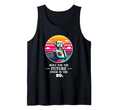 Funny Retro Robot Rotary Phone Robot Shirt Robotics Cool 80s Tank Top