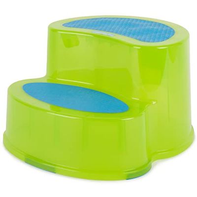 Bieco Banqueta de escada infantil verde | Banqueta de dois degraus para crianças, casa de banho, escada, crianças, casa de banho, dois degraus, banco para lavatório e lavatório infantil, escada para