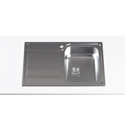 CATA CDL-1 EI Lavello 50x79 cm Cubetto Quadrato con Scolapiatti Spessore 0,08 cm e Profondità 18 cm Materiale Acciaio Inossidabile Installazione su Mobili da 45 cm