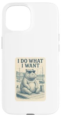 Stylish Hippo Do What I Want Sailing Luxury Style Case for iPhone 15