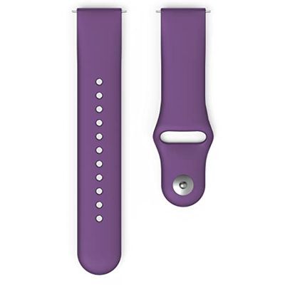 Hama Cinturino di ricambio per Fitbit Versa 2, Versa, Versa Lite, Fitbit Cinturino, cinturino di ricambio in silicone, pulsante in acciaio inox, colore: Viola, Viola, Regolabile, scatola