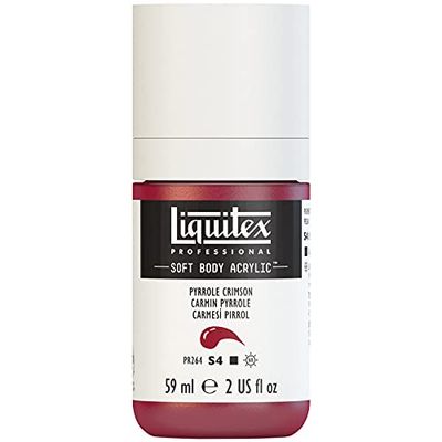 Liquitex 1959326 - Tinta acrílica profissional (corpo macio, consistência cremosa, alta pigmentação, resistente à luz e ao envelhecimento, frasco de 59 ml), carmesina pirol.