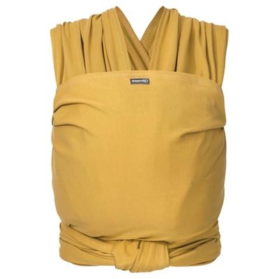 Hoppediz Écharpe de portage extensible, pour les nouveau-nés et les prématurés, 100% coton bio, curry 5.4 m