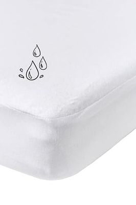 Meyco Home Molton PU sábana Bajera Impermeable para 2 Personas (sábana Bajera de algodón 100, Transpirable, Dimensiones: 140 x 200 cm), Blanco