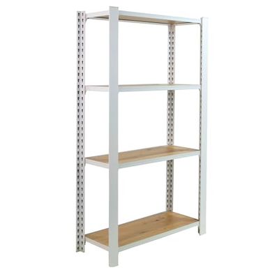 Simon Rack Officlick Boekenkast, 1500 x 800 x 300 mm, 4 etages, eiken, industriële stijl, metaal, wit/eiken