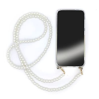 Coque Transparente pour Iphone 14 Pro (6,1) avec Lanière/Bandoulière/Cordon téléphone Perle