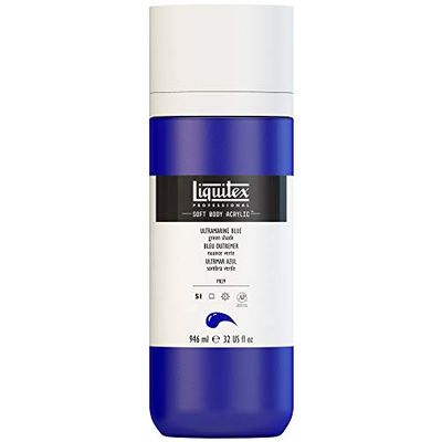 Liquitex Professional Soft Body Acrylic 32-oz Bottle, Ultramarine Blue (Green Shade), 946 ml (Pack of 1)